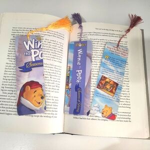 3 Winnie The Pooh Seasons Of Giving Bookmarks Made W Real VHS Inserts Millenial
